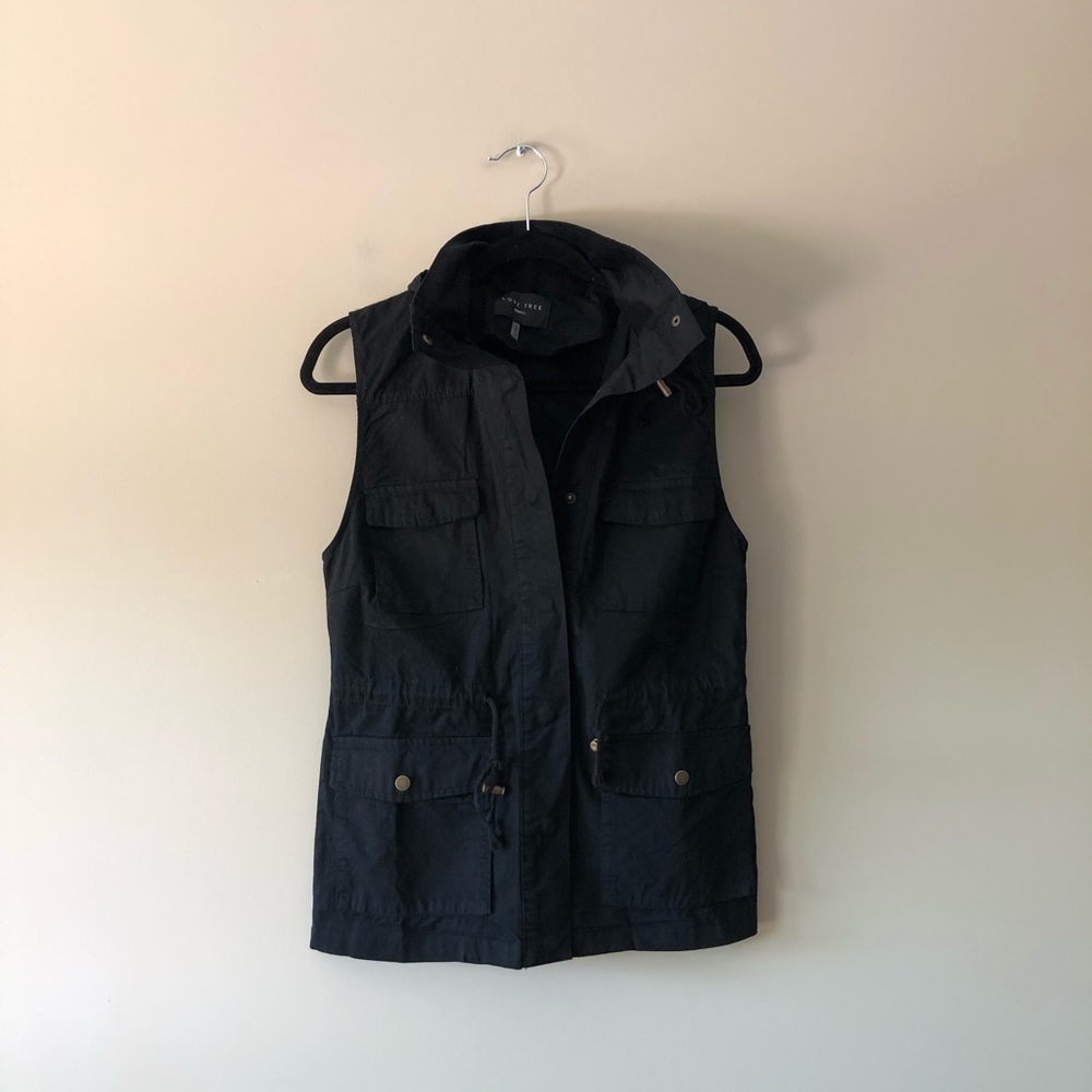 Love Tree black utility style vest
